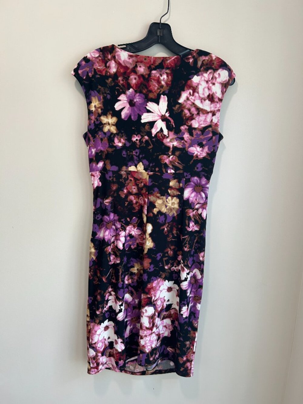 Lauren Ralph Lauren Floral Sheath Dress 10P‎ Petite Ruched V Neck Career Knee - Picture 6 of 8